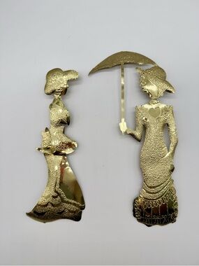Gold Vintage-Style Lady Silhouette Brooches - Elegant Women Jewelry